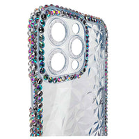 Estuche el rey marco iphone 12 pro max diamantes transparente color celeste - MUNDO ACCESORIOS (B2C)