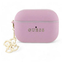 Estuche guess silicon airpods pro 2 saffiano leather pink with 4g charm color rosado - MUNDO ACCESORIOS (B2C)