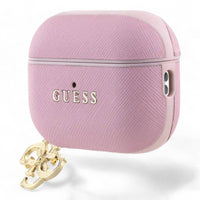 Estuche guess silicon airpods pro 2 saffiano leather pink with 4g charm color rosado - MUNDO ACCESORIOS (B2C)