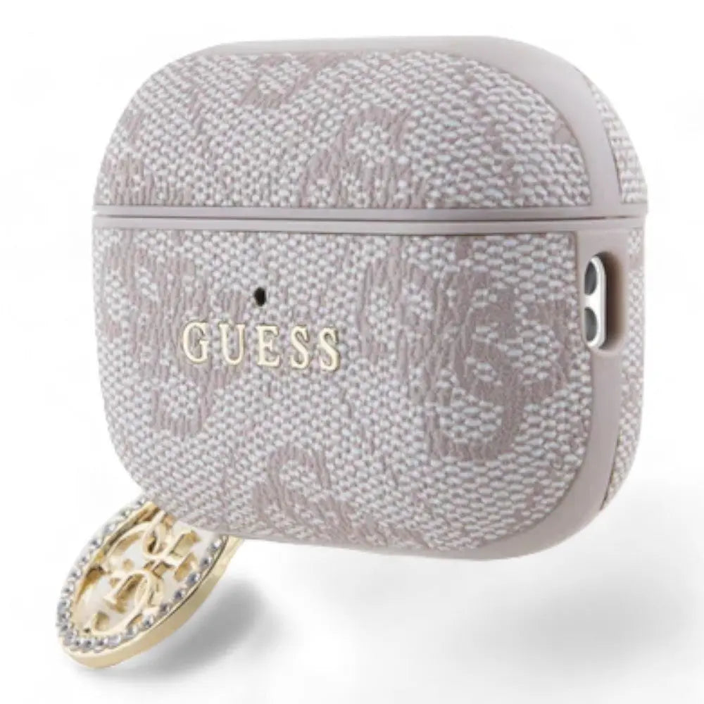 Estuche guess silicon airpods pro 2 pu leather pink 4g with strass charm color rosado Product vendor