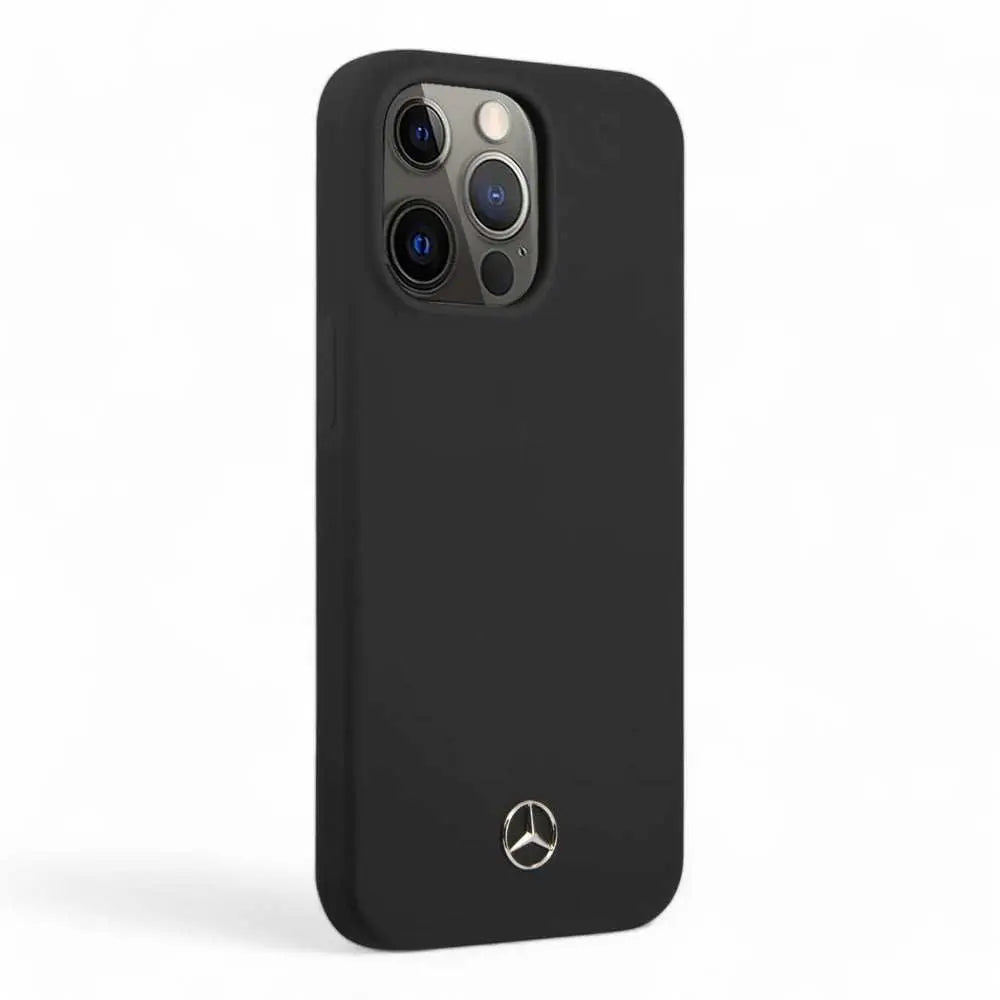 Estuche mercedes-benz silicon iphone 14 pro - silicone black case with microfiber lining color negro  Shop name