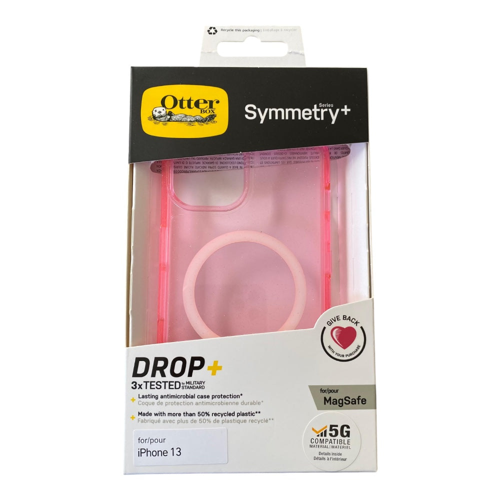 Estuche otterbox symmetry iphone 13 magsafe color rosado