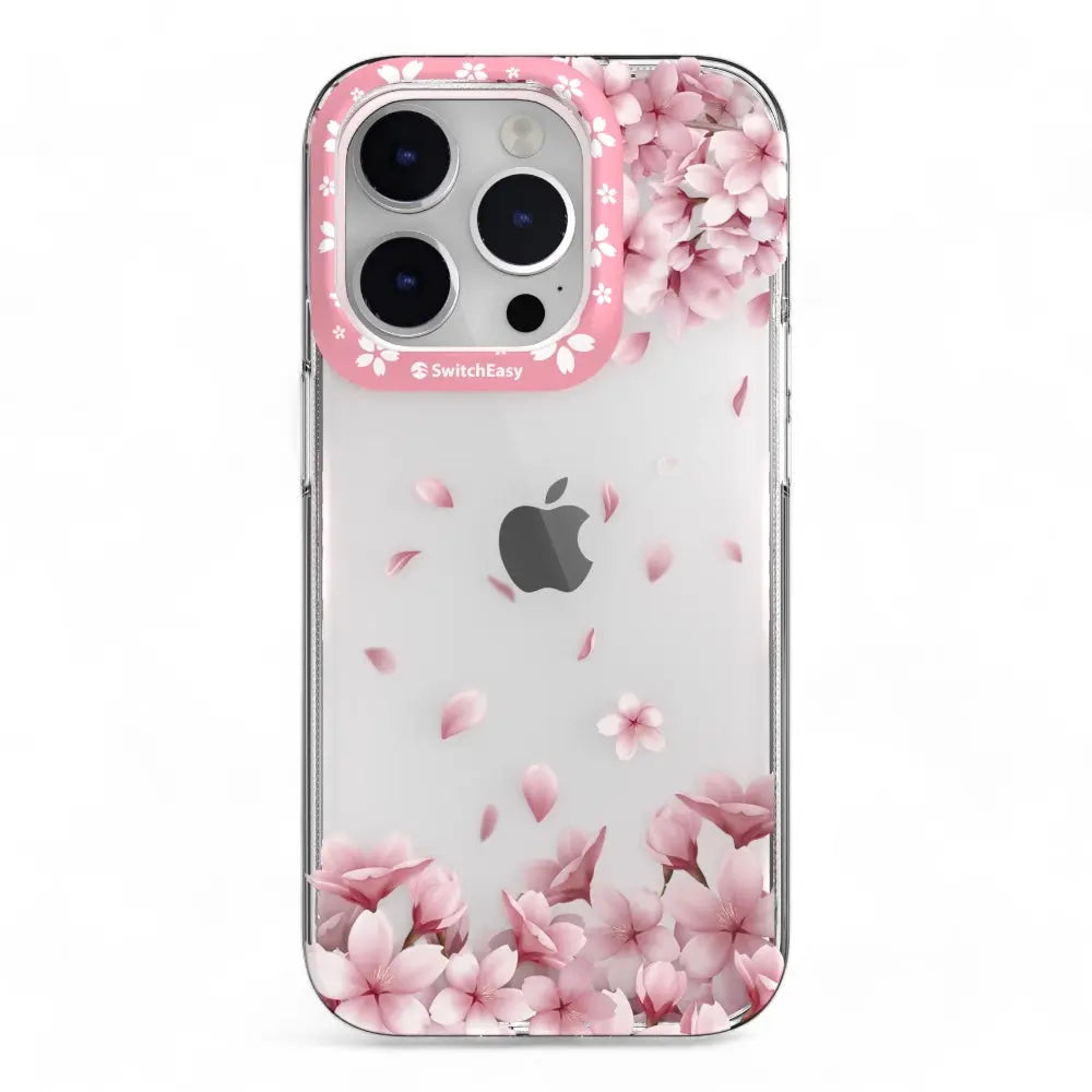 Estuche Switcheasy Artist iPhone 14 Pro en Sakura multicolor con diseño floral.