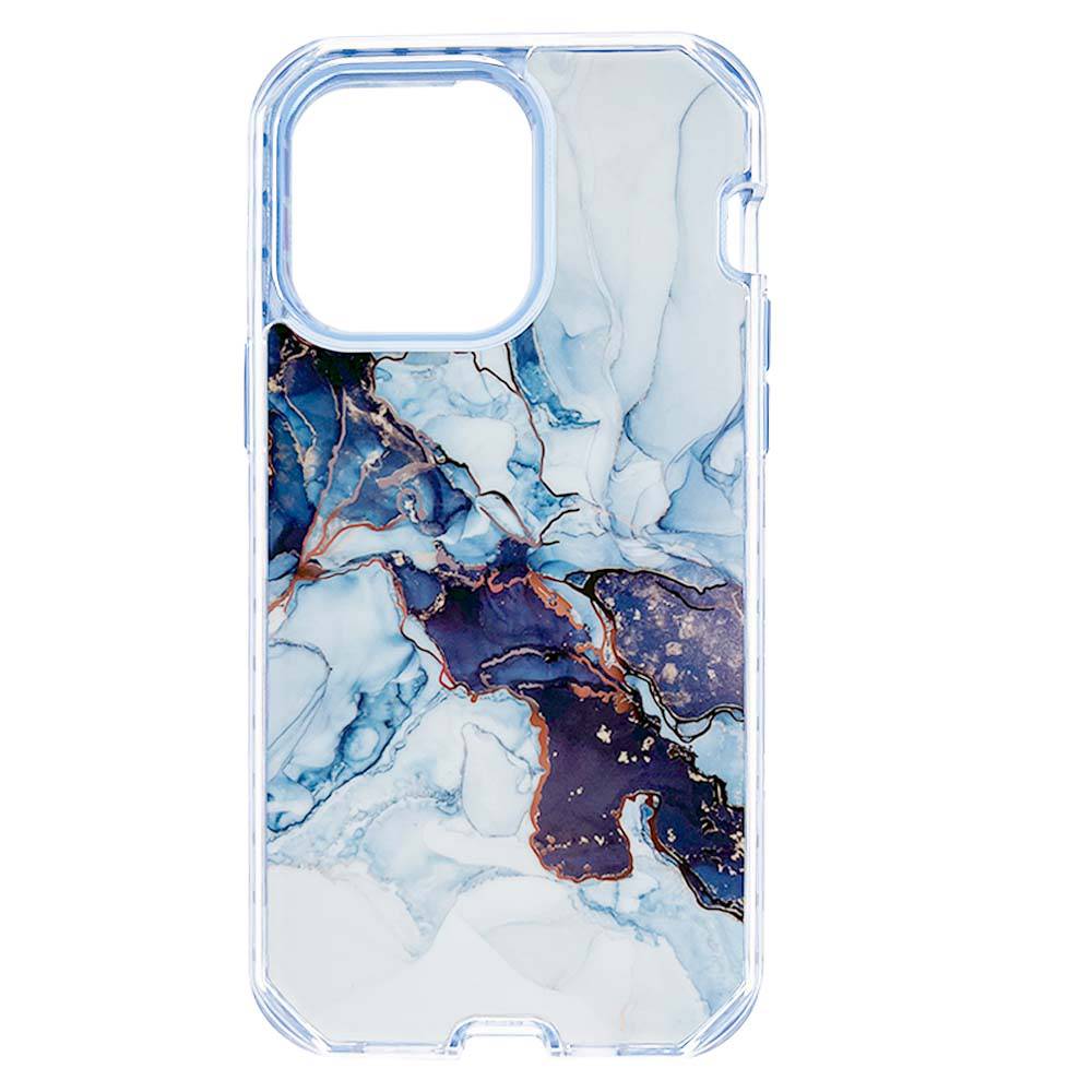 Estuche El Rey Marble Iphone 13 Pro Max Defender Color Azul - MUNDO ACCESORIOS (B2C)