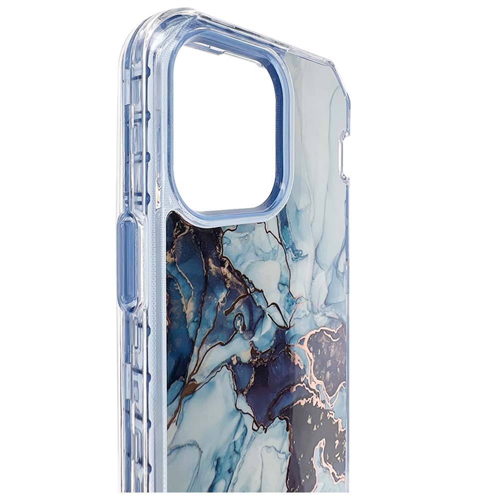 Estuche El Rey Marble Iphone 13 Pro Max Defender Color Azul - MUNDO ACCESORIOS (B2C)