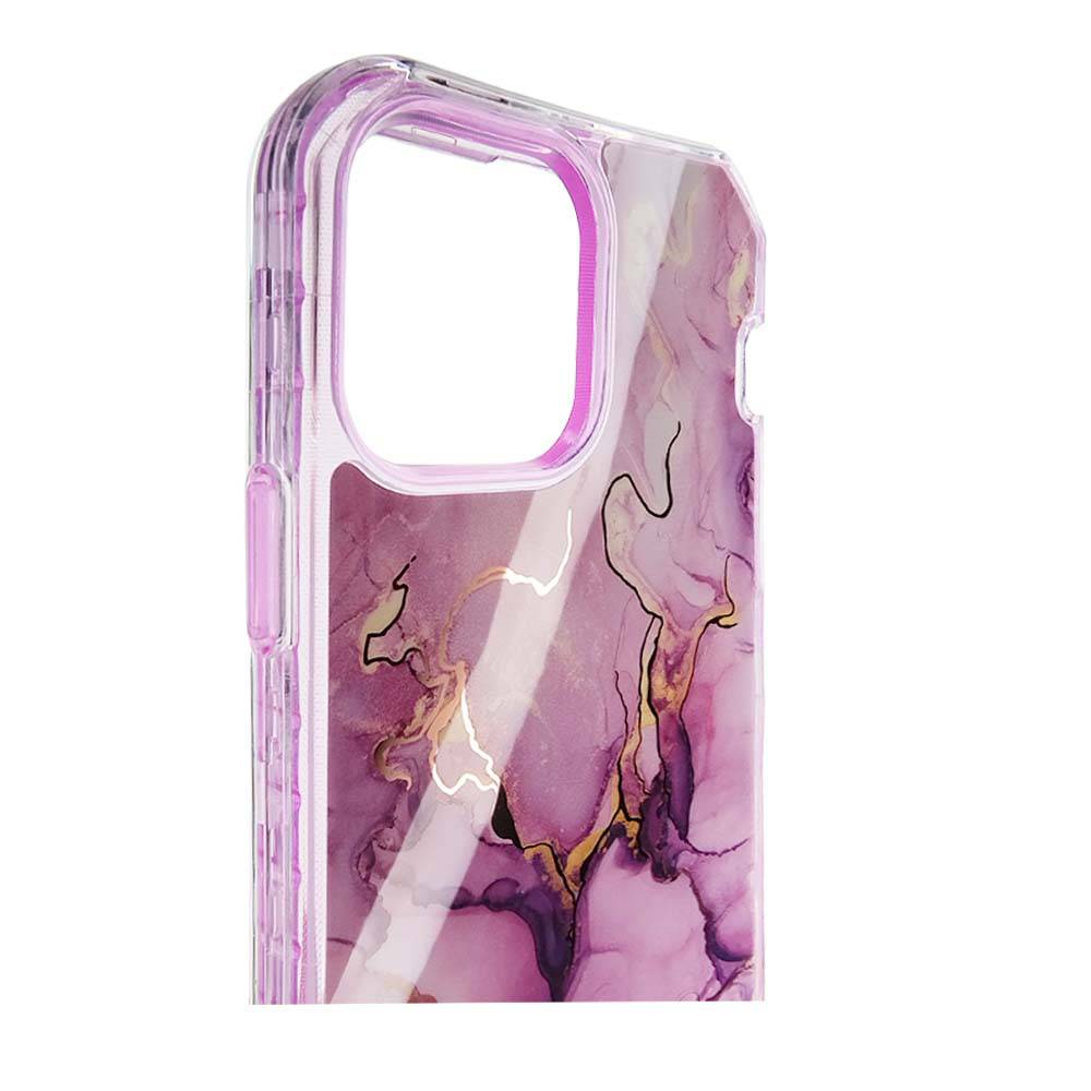 Estuche El Rey Marble Iphone 13 Pro Max Defender Color Morado - MUNDO ACCESORIOS (B2C)