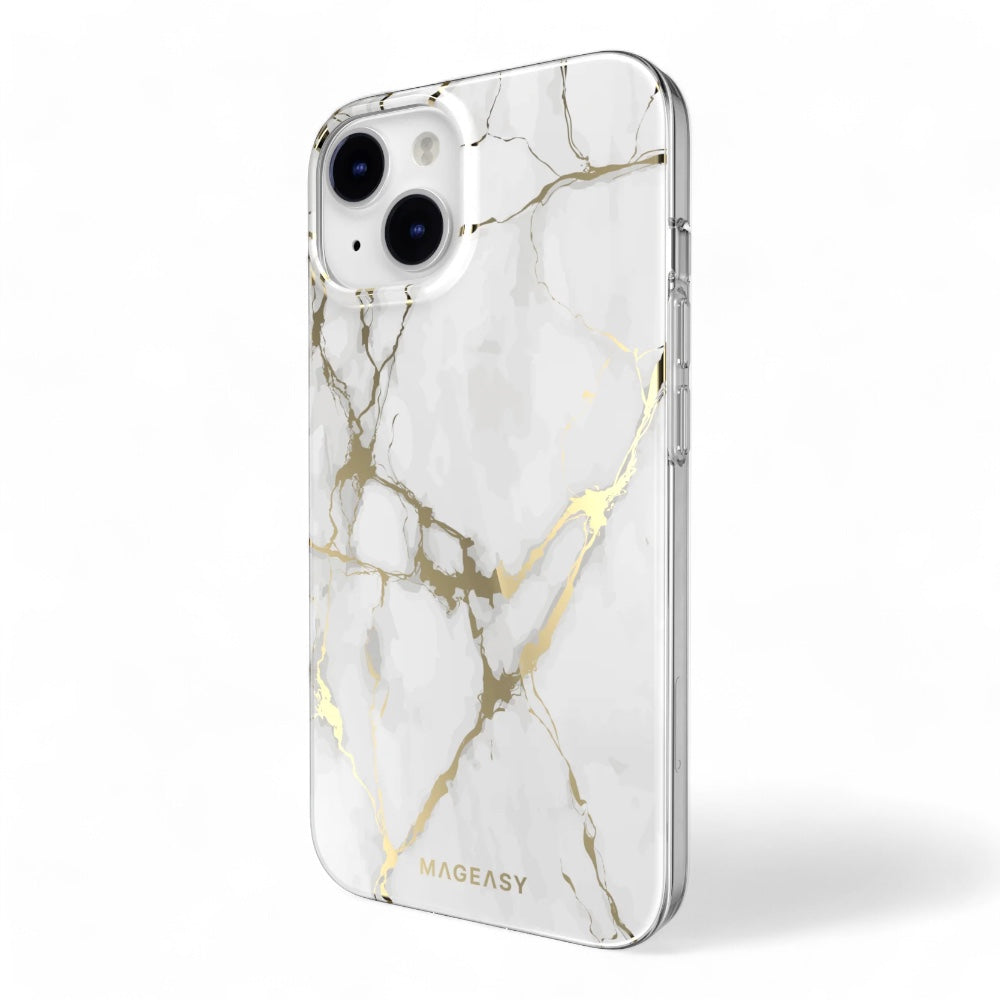 Switcheasy marble m iphone 14 champagne white case