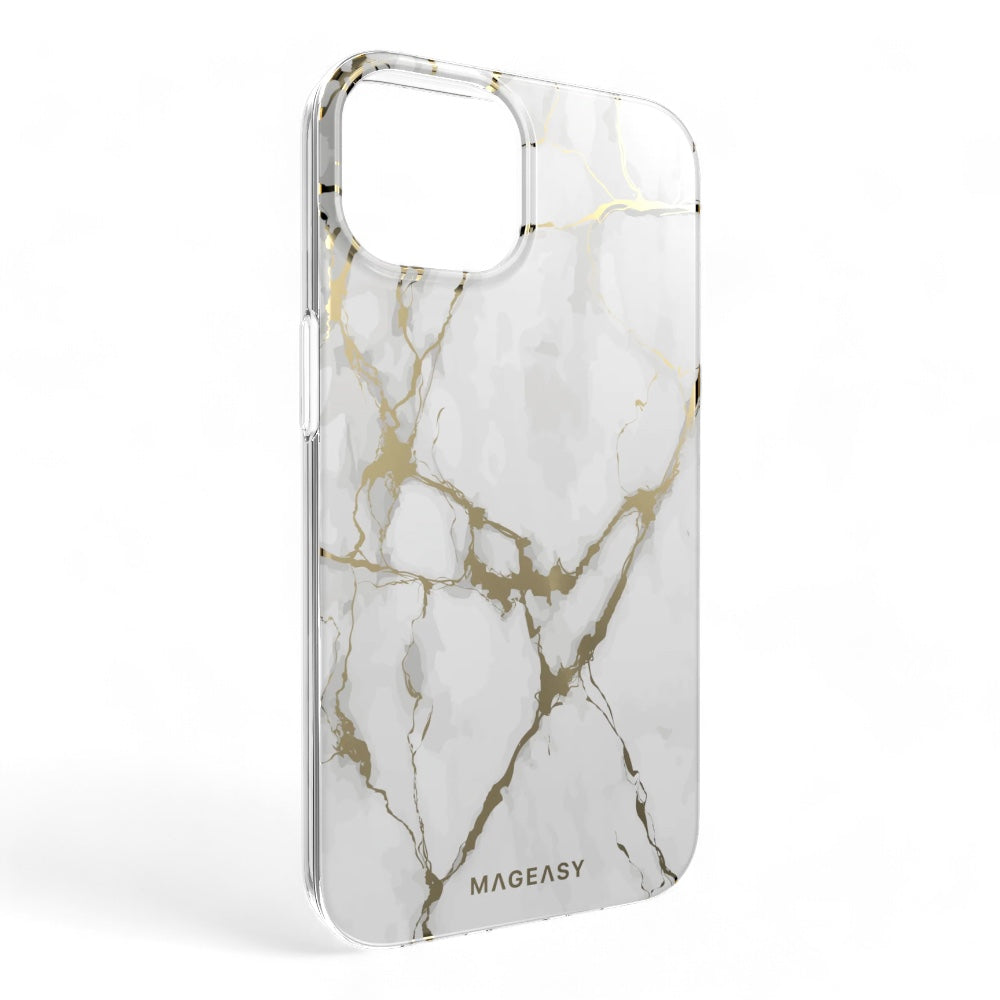 Switcheasy marble m iphone 14 champagne white case