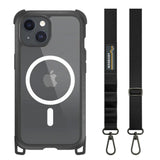 Estuche switcheasy odyssey iphone 15 plus odyssey m + strap leather  color negro