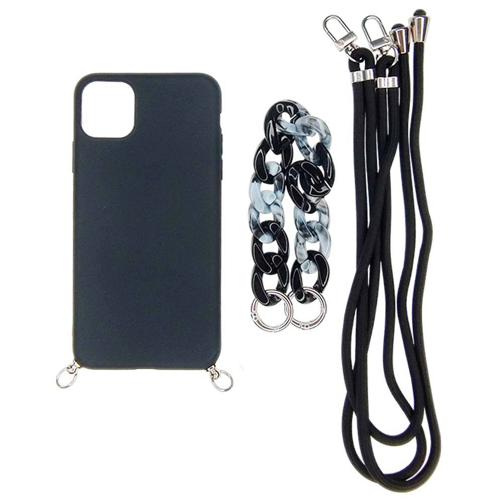 Estuche el rey strap iphone 11 pro max strap de mano + strap hombro color negro - MUNDO ACCESORIOS (B2C)