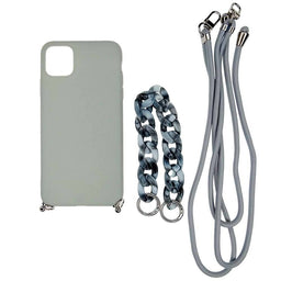 Estuche El Rey Strap Iphone 11 Pro Max Strap De Mano + Strap Hombro Color Gris Claro - MUNDO ACCESORIOS (B2C)