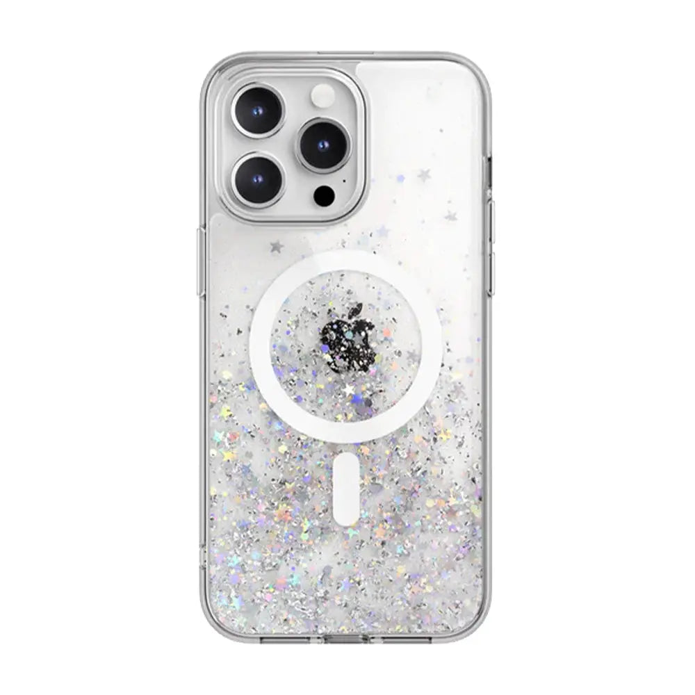 Estuche Switcheasy Starfield multicolor para iPhone 15 Pro con MagSafe.