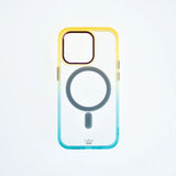 Magsafe case for iPhone 14 Pro in yellow and turquoise gradient.