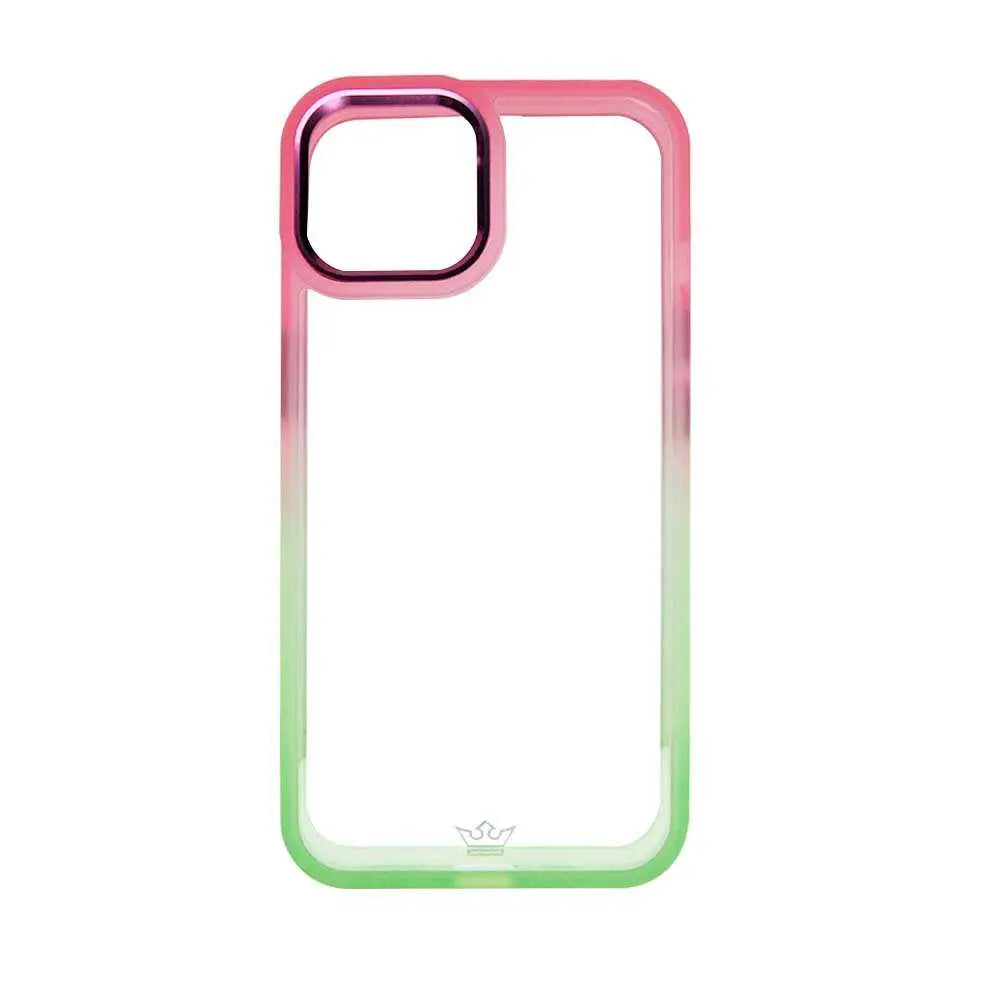 Estuche Clásico El Rey degradado rosa y verde para Apple iPhone 14.