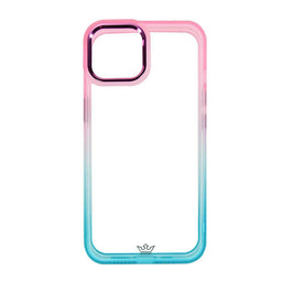 estuches clasico el rey degrade apple iphone 14 color rosado / turquesa - MUNDO ACCESORIOS (B2C)