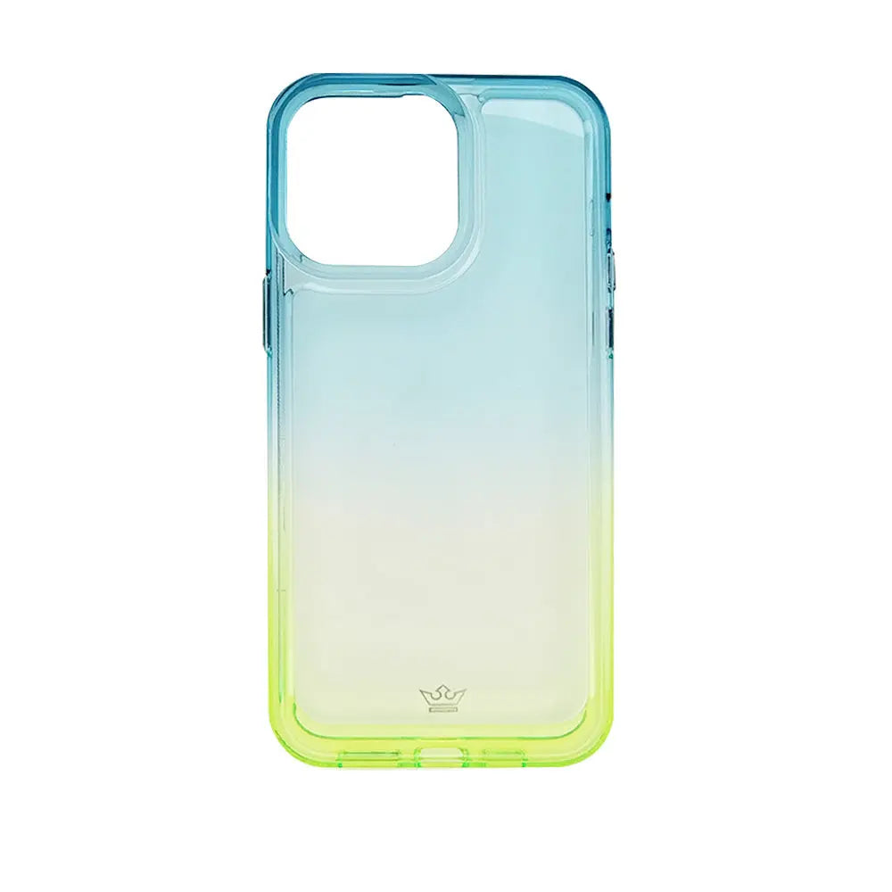 Estuche clásico degrade rey para iPhone 14 Pro Max en turquesa y verde.