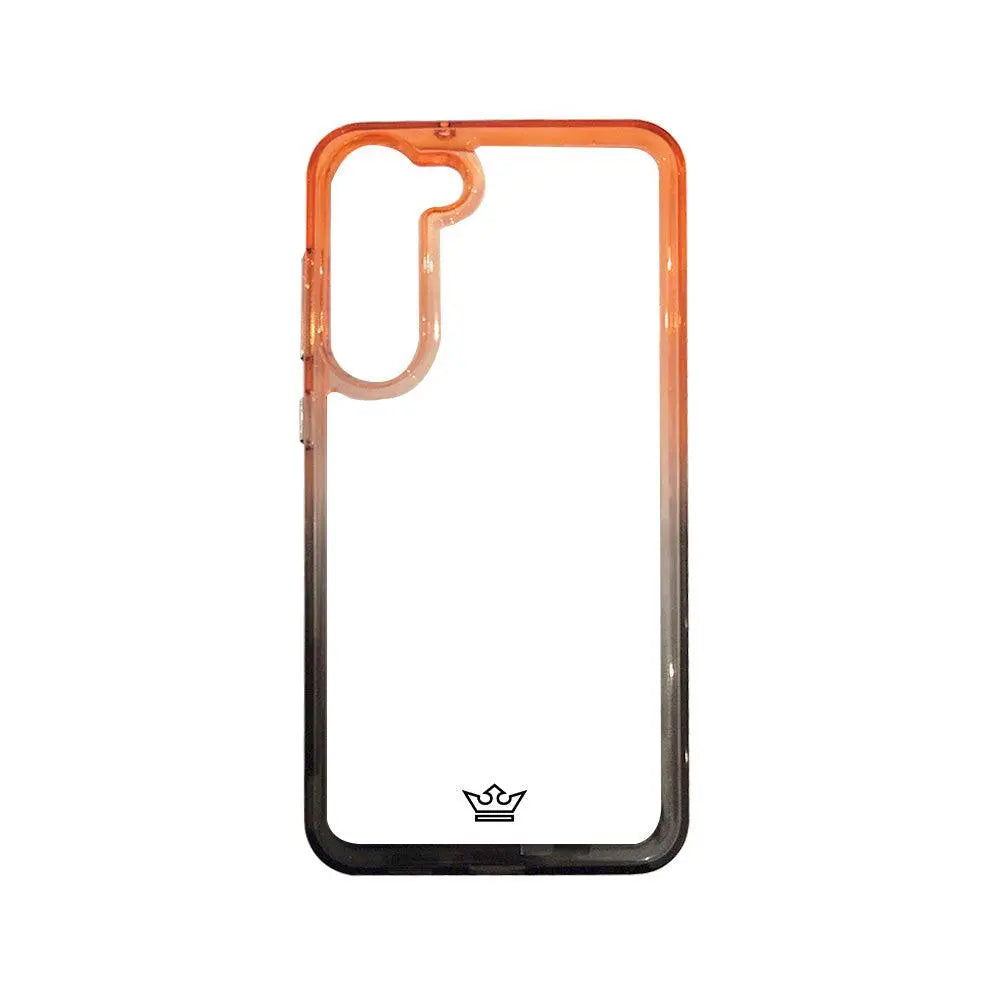 Estuche Clásico El Rey degradado para Samsung S23 Plus en tonos naranja y gris.