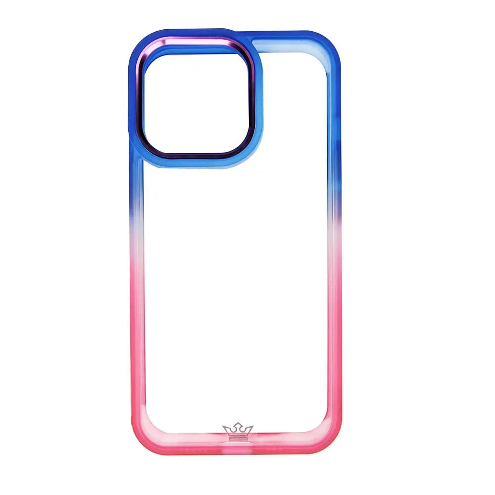 estuche clásico degradado rey para iPhone 12 Pro Max en azul y rosado