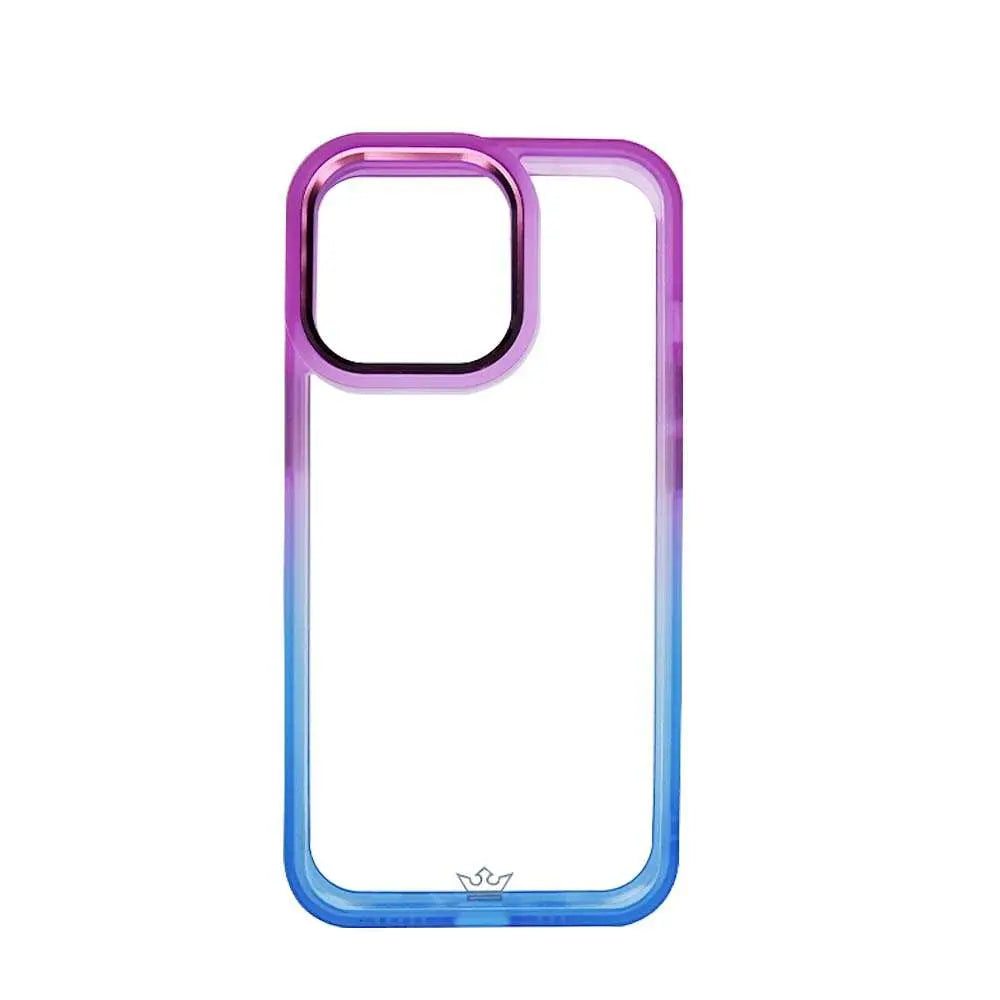 Estuche Clásico El Rey Degradado para Apple iPhone 12 Pro Max en morado y azul.