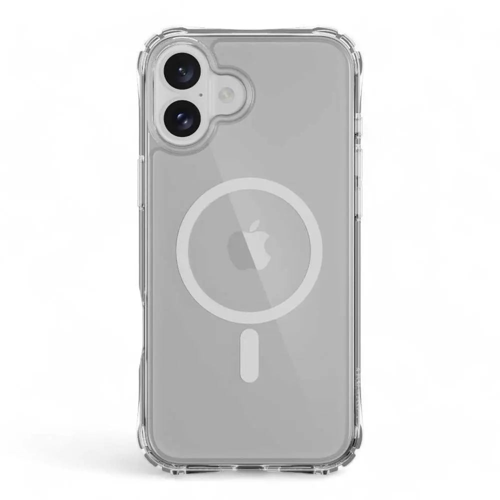 Shockproof protective clear case for iPhone 16 Plus, transparent color, Switcheasy Atom.