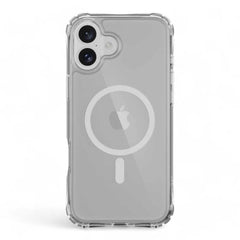 Shockproof protective clear case for iPhone 16 Plus, transparent color, Switcheasy Atom.