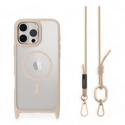 Case switcheasy roam iphone 16 pro roam m shockproof protective case with lanyard sand pink color