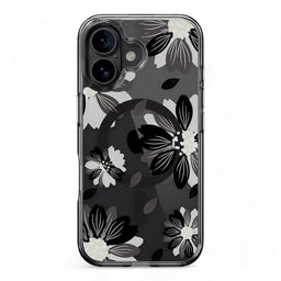 switcheasy skin iphone 16 style m pattern shockproof case black flower color multicolor