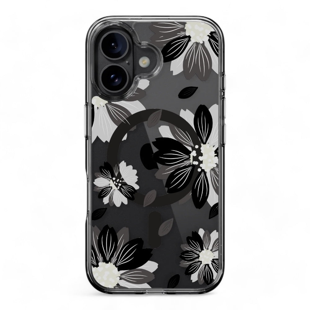 switcheasy skin iphone 16 plus style m pattern shockproof case black flower color multicolor