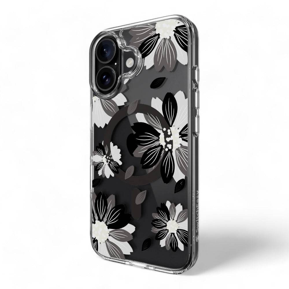 Estuche switcheasy skin iphone 16 plus style m pattern shockproof case black flower color multicolor - MUNDO ACCESORIOS (B2C)