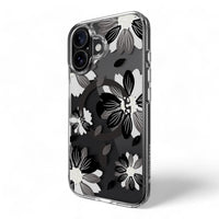 switcheasy skin iphone 16 plus style m pattern shockproof case black flower color multicolor