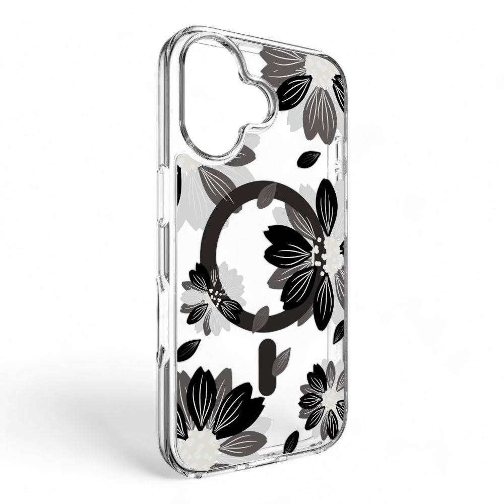 Estuche switcheasy skin iphone 16 plus style m pattern shockproof case black flower color multicolor - MUNDO ACCESORIOS (B2C)