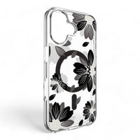 switcheasy skin iphone 16 plus style m pattern shockproof case black flower color multicolor