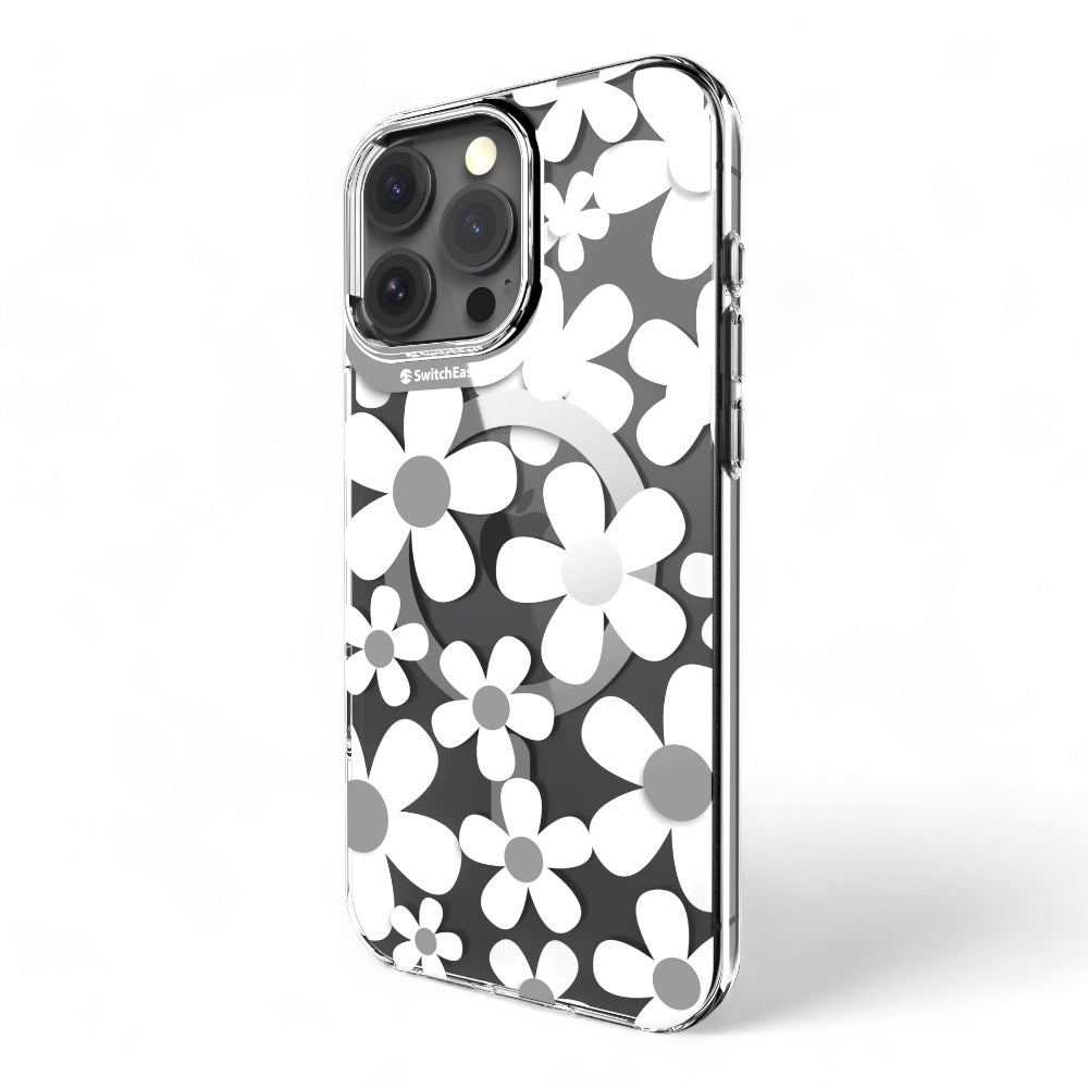 Case switcheasy skin iphone 16 pro max fleur m 3d patterned shockproof case white color multicolor