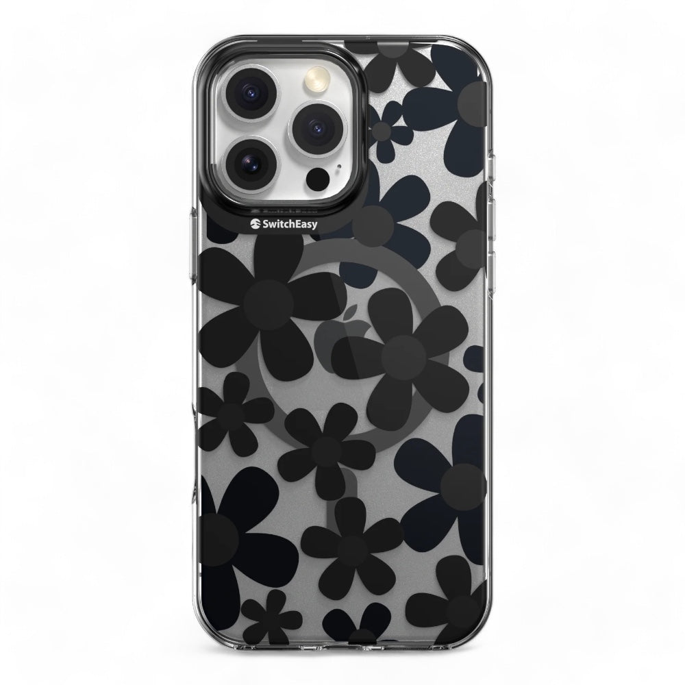 Switcheasy skin iphone 16 pro fleur m 3d patterned shockproof case black color