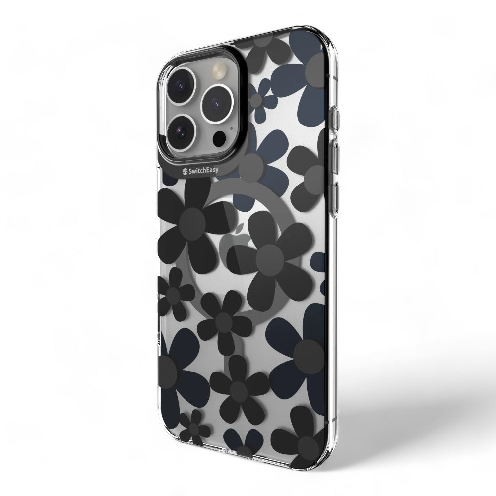 Switcheasy skin iphone 16 pro fleur m 3d patterned shockproof case black color