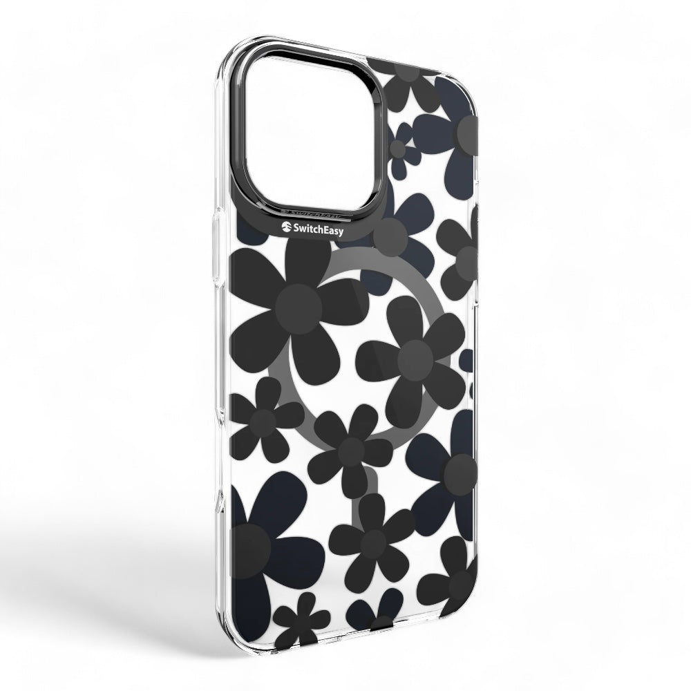 Switcheasy skin iphone 16 pro fleur m 3d patterned shockproof case black color