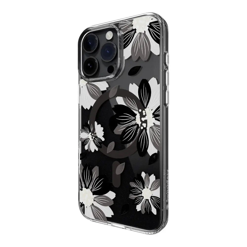 Estuche switcheasy skin iphone 16 pro style m pattern shockproof case for 2024 iphone 3 lenses black flower color multicolor  Shop name