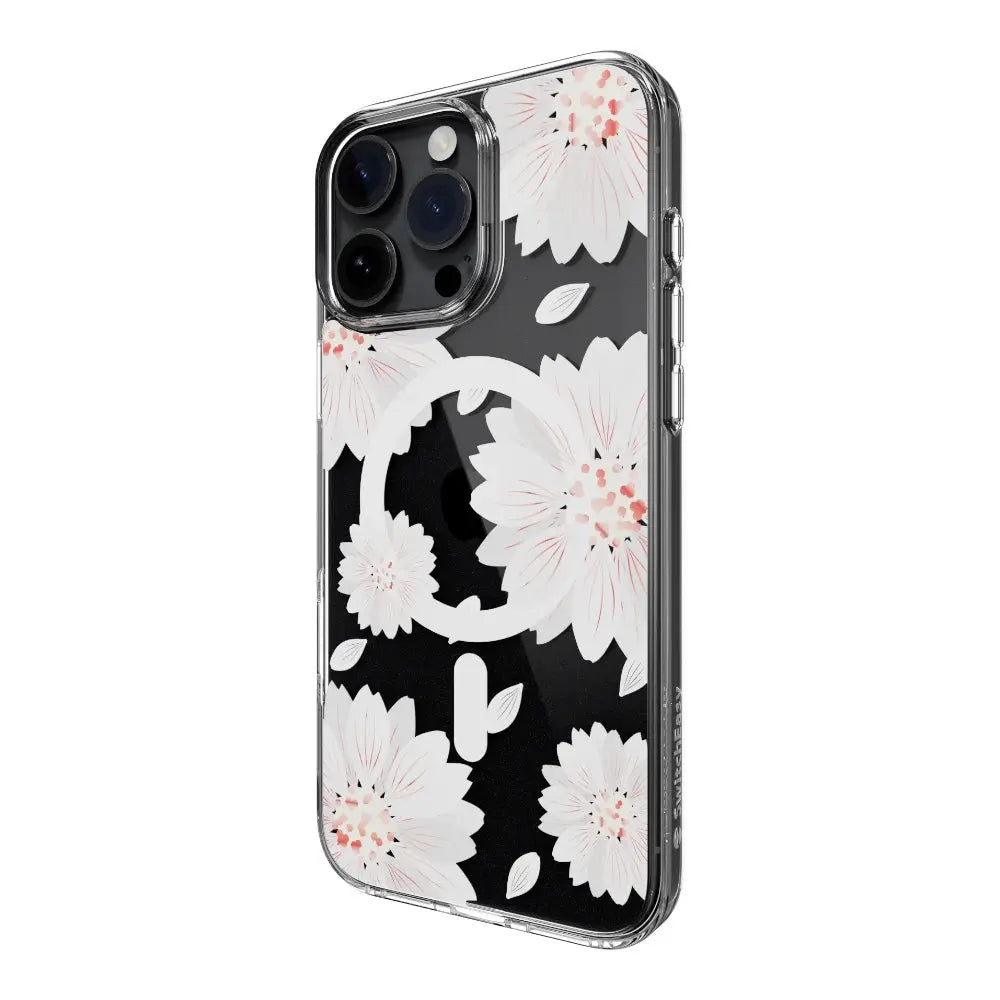 Estuche switcheasy skin iphone 16 pro style m pattern shockproof case for 2024 iphone 3 lenses white flower color multicolor  Shop name