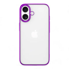 Estuche Deviá Glimmer para iPhone 16 en color fucsia, diseño brillante y protector.