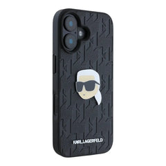 Estuche karl lagerfeld skin iphone 16 karl hc pu monogram k. head pin color negro  Shop name