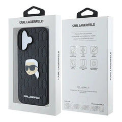 Estuche karl lagerfeld skin iphone 16 karl hc pu monogram k. head pin color negro  Shop name