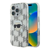 Estuche karl lagerfeld skin iphone 16 pro max karl hc iml k. head monogram electroplated color transparente