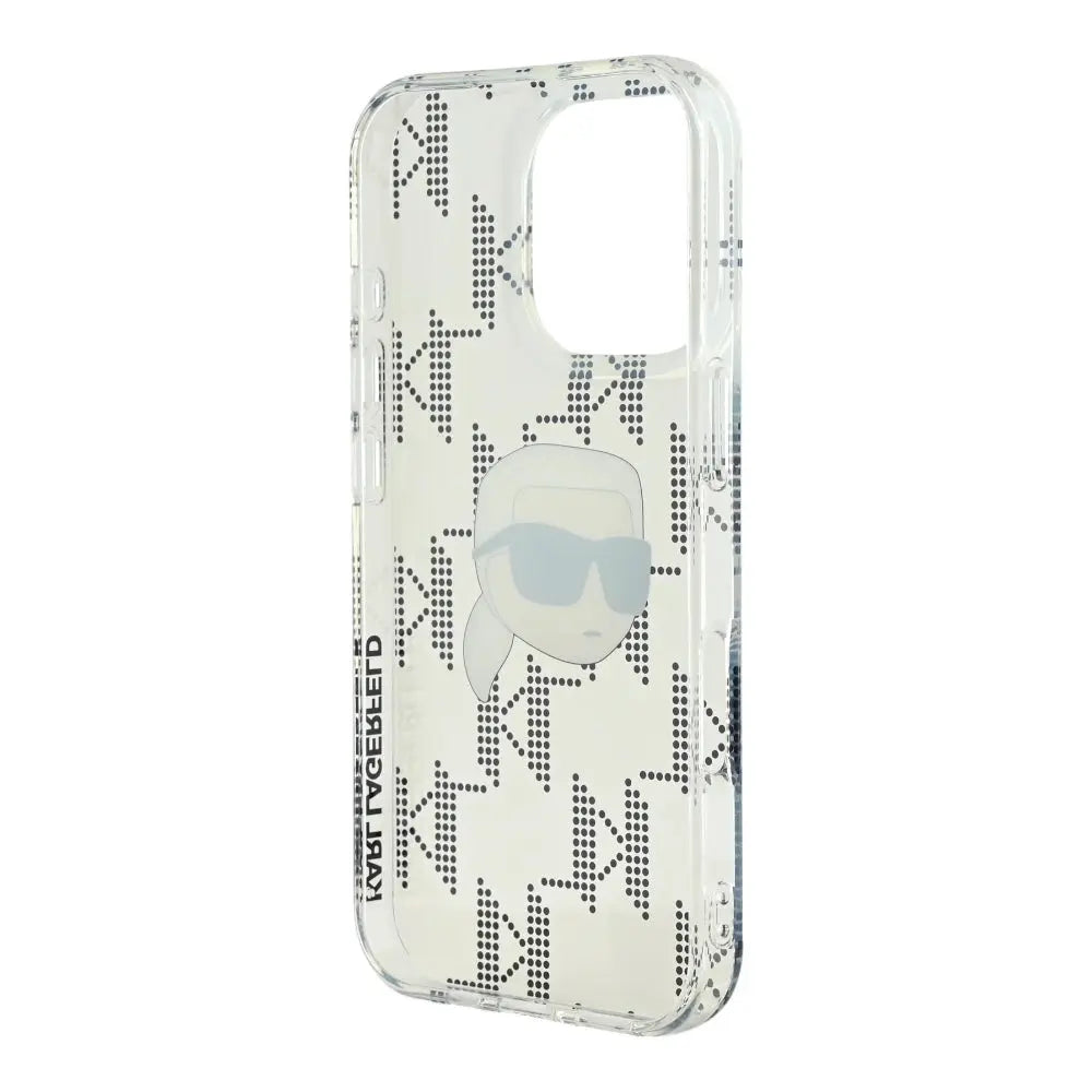 Estuche karl lagerfeld skin iphone 16 pro max karl hc iml k. head monogram electroplated color transparente