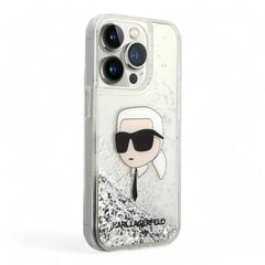 Estuche karl lagerfeld hc liq. glitter nft k.head silver iphone 15 pro max color gris  Shop name