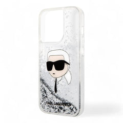 Estuche karl lagerfeld hc liq. glitter nft k.head silver iphone 15 pro max color gris  Shop name