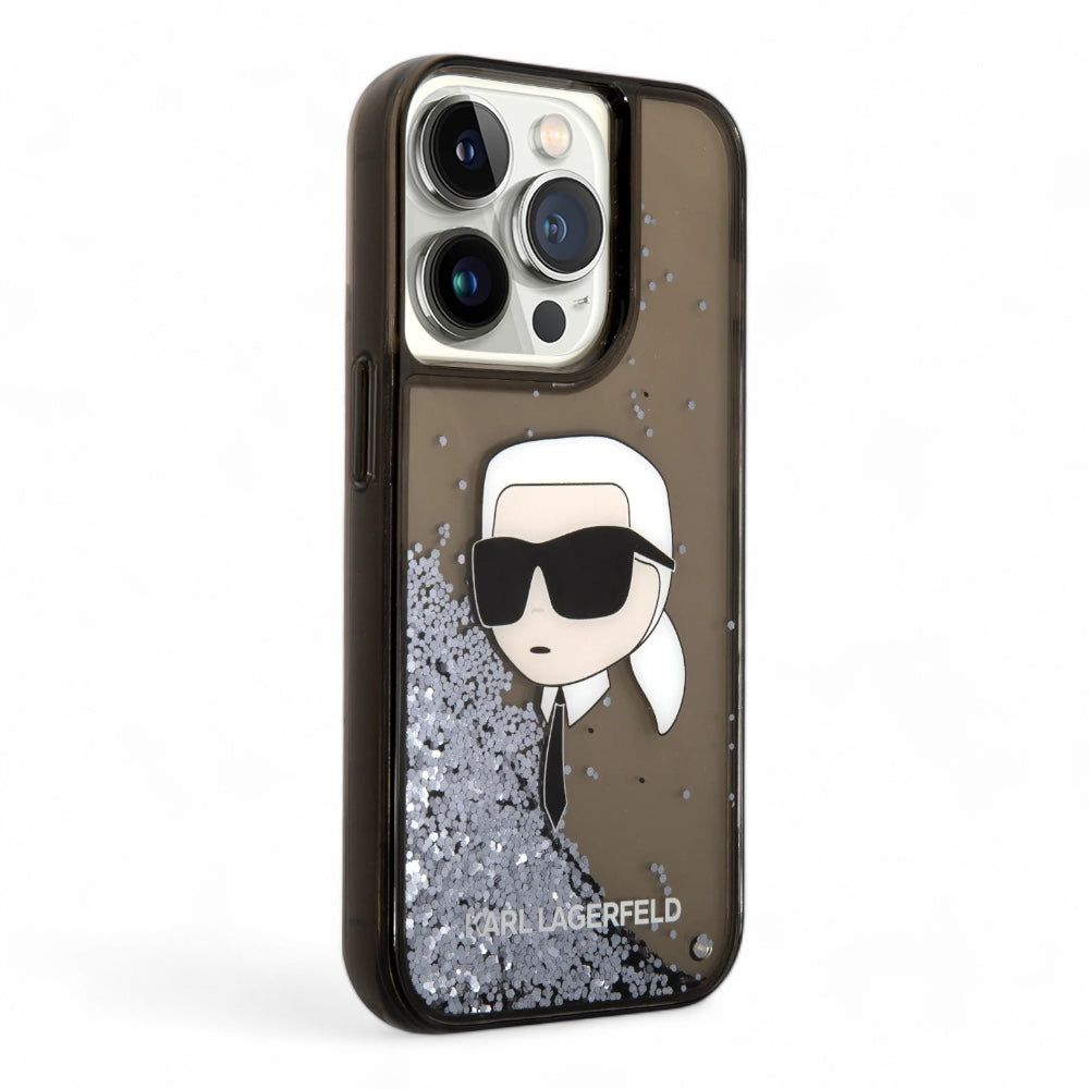 Estuche karl lagerfeld hc liq. glitter nft k.head black iphone 15 pro max color negro