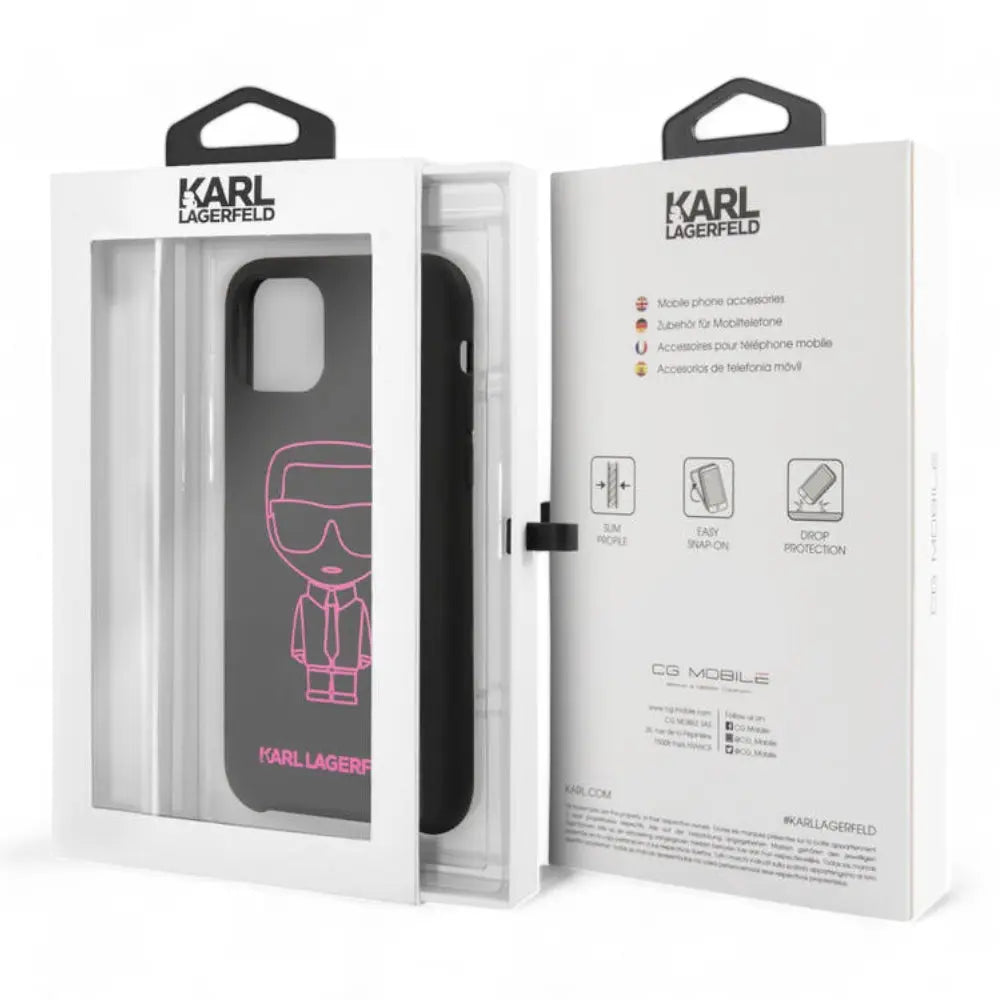 Estuche karl lagerfeld silicone ikonik pink outline black iphone 11 color negro  Shop name