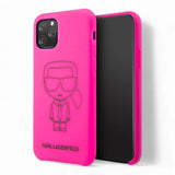 Estuche karl lagerfeld silicone ikonik black outline pink iphone 11 color rosado  Shop name