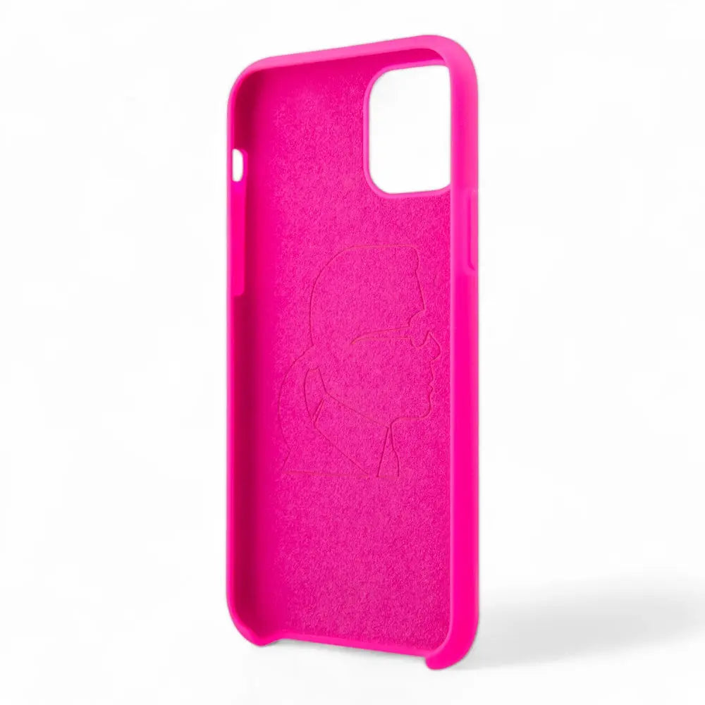 Estuche karl lagerfeld silicone ikonik black outline pink iphone 11 color rosado  Shop name