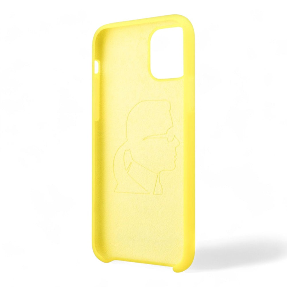 Estuche Karl Lagerfeld Silicone Ikonik Black Outline Yellow Iphone 11 Color Amarillo- MUNDO ACCESORIOS.